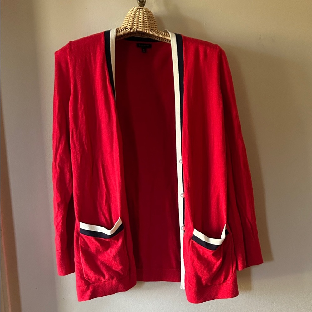 Talbots Red white and blue Women's Cardigan size XL